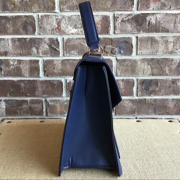 Top Handle Faux Leather Handbag - Picture 3 of 8